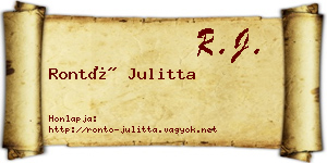 Rontó Julitta névjegykártya